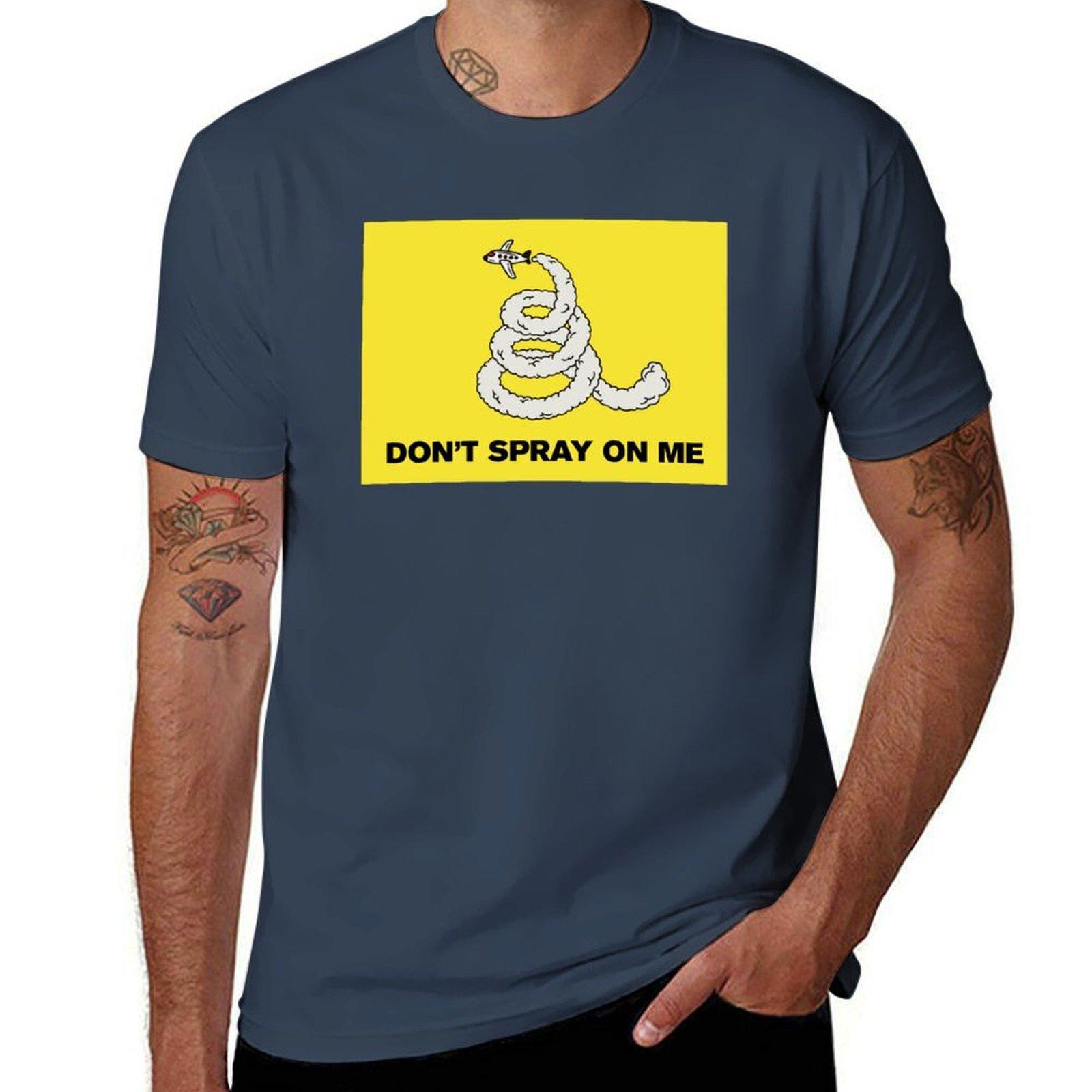 Dont Spray On Me Chemtrail Gadsden Flag Tshirt Basic Casual Wear Short Sleeve Top S