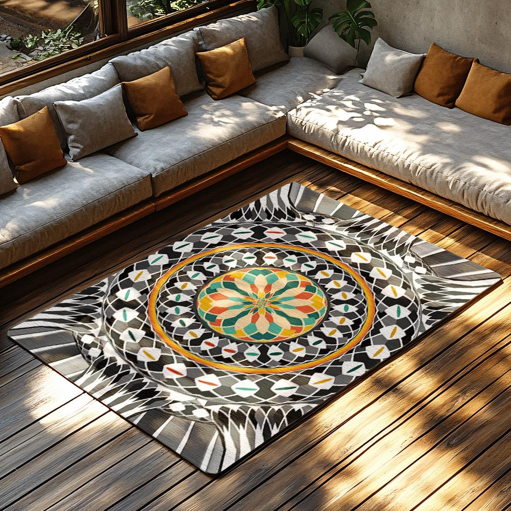 Modern Abstract Carpet Non Slip Area Rug Living Room Floor Mat Home Decor Geometric Pattern Runner Rug Indoor Outdoor Mat