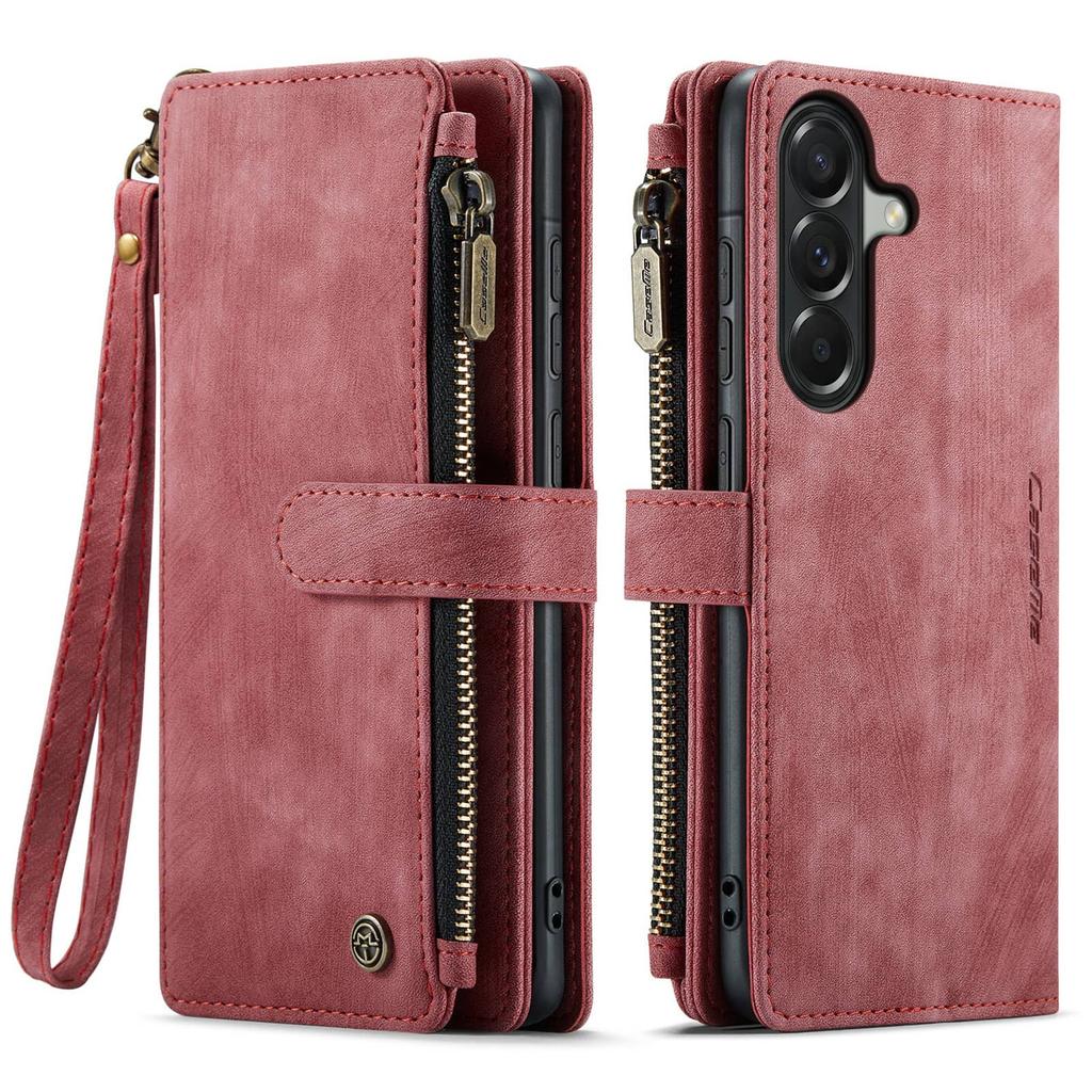 For Samsung Galaxy A37 A57 Case,Wallet Case for Women Men, Durable PU Leather Magnetic Flip Strap Wristlet Zipper Card Holder