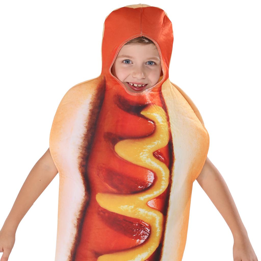 Coole Kinderkostüme Kinder Essen Lustiges Kostüm für Purim Karneval Jungen Hot Dog Cosplay Pizza Milch und Kekse Kostüm