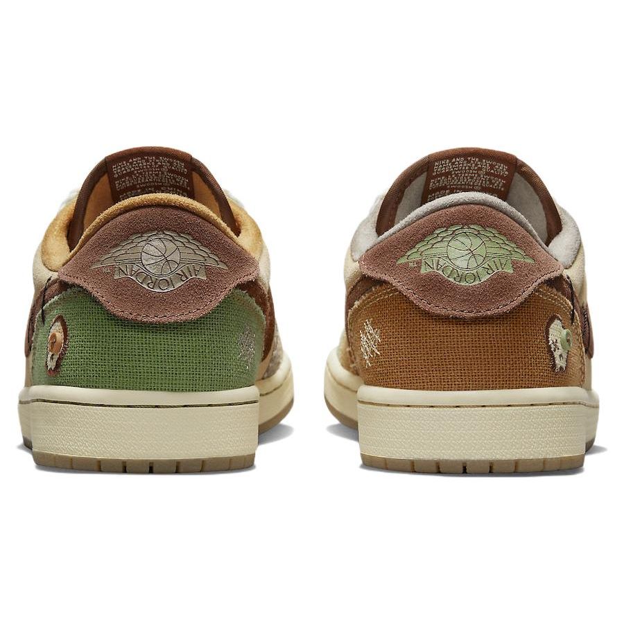 Zion Williamson X Air Jordan 1 Retro Low OG Voodoo Unisex Sneakers Brown Flax Muslin DZ7292-200