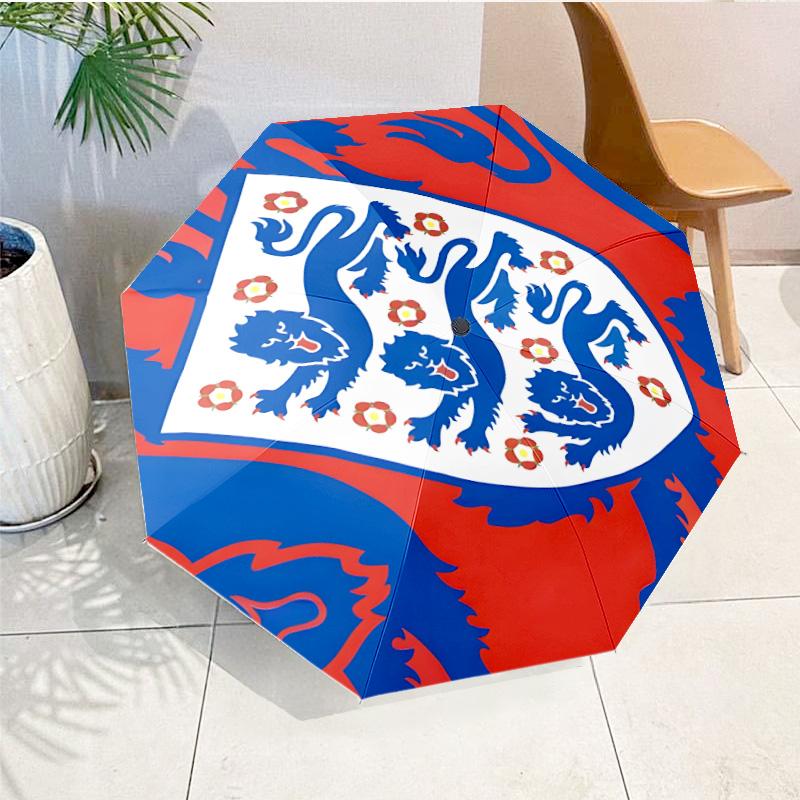 Ombrello Automatico Stampato con Stemma della Nazionale Inglese, 8 Stecche per Viaggio, Campeggio, Ombrello Casual, Regalo Essenziale per la famiglia e gli amici