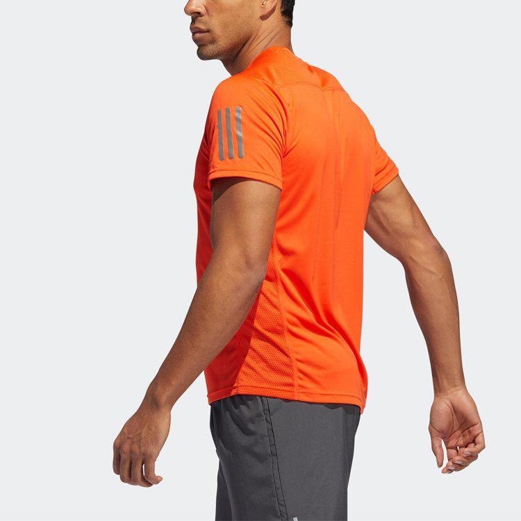 adidas T Shirts Men's Orange Crew Neck Moderate Straight Fit DZ9002