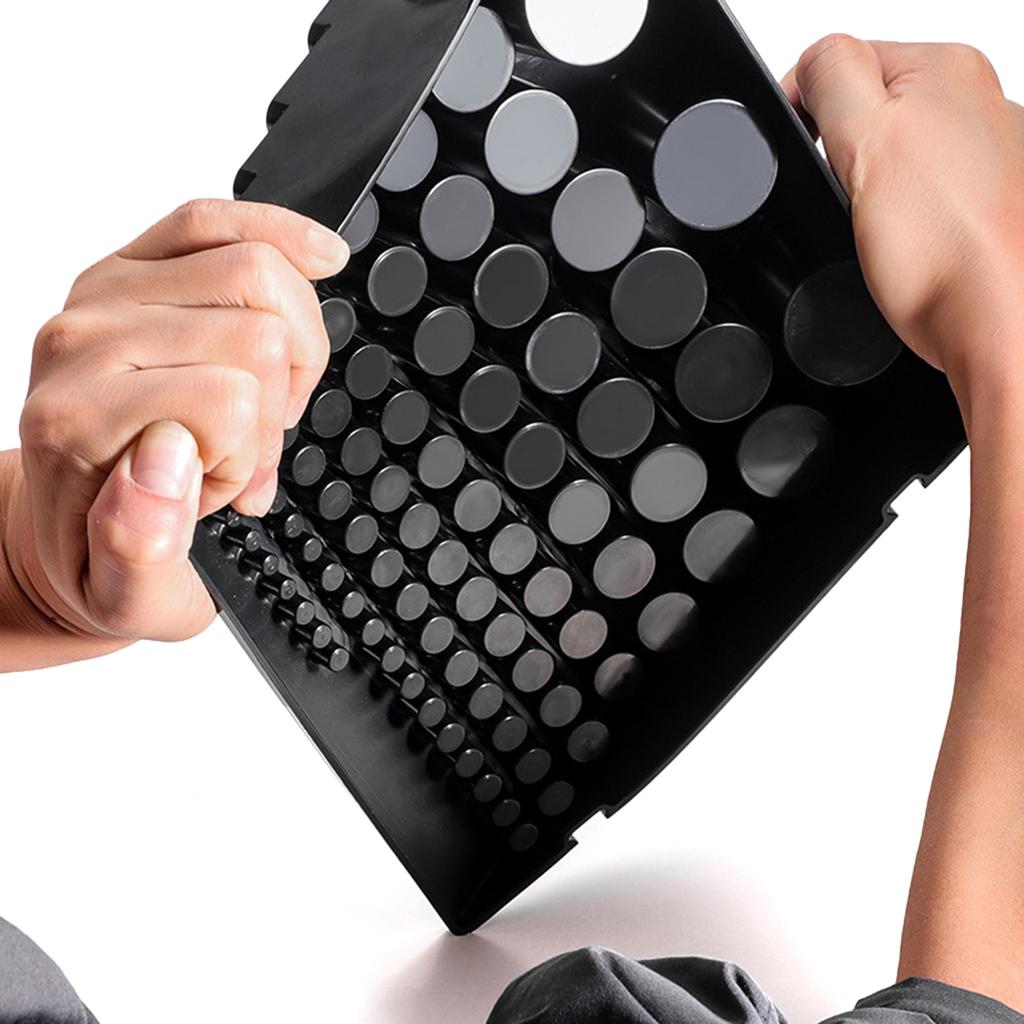 Multifunctional Tool Storage Box for Drill Bits and Milling Cutters In Black with 85 Holes Dispenser Organizers Case