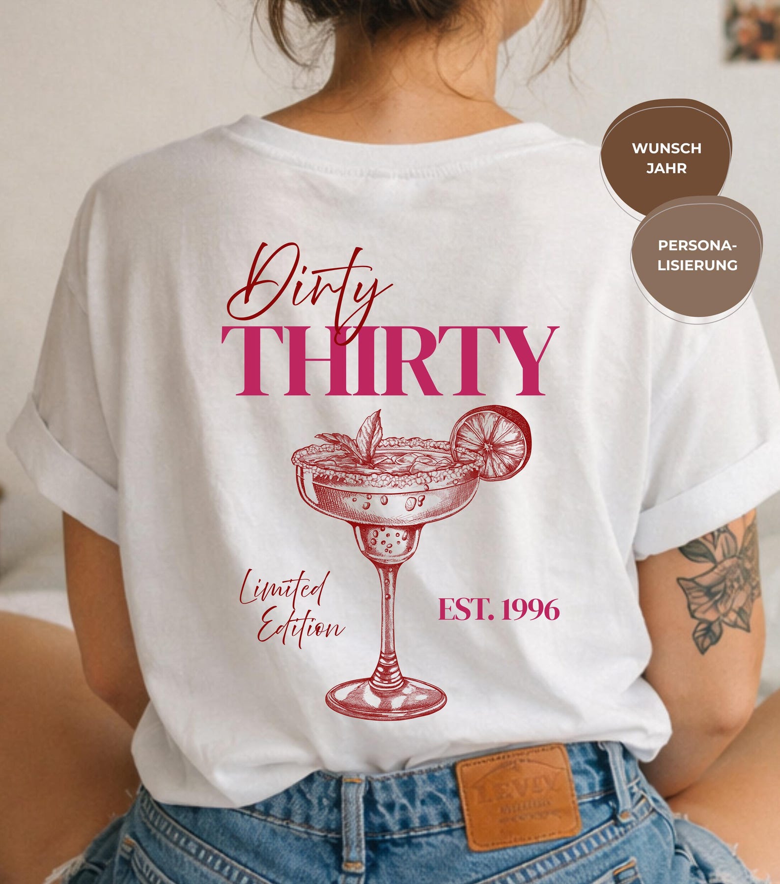 Personalized 30th birthday shirt, 30th birthday gift for women, Dirty Thirty Birthday T-shirt, Limited Edition, milestone birthday S