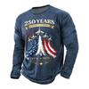 Men's Long Sleeve Casual Printed T Shirt 250 Years 1776 2026 Never Expires America Strong Graphic Top