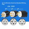 6-15P/6-15R Us Standard Straight Blade Cord Connector Male/ Female Ends Extension Cord Ends Connector Set 15 Amp 250 Volt