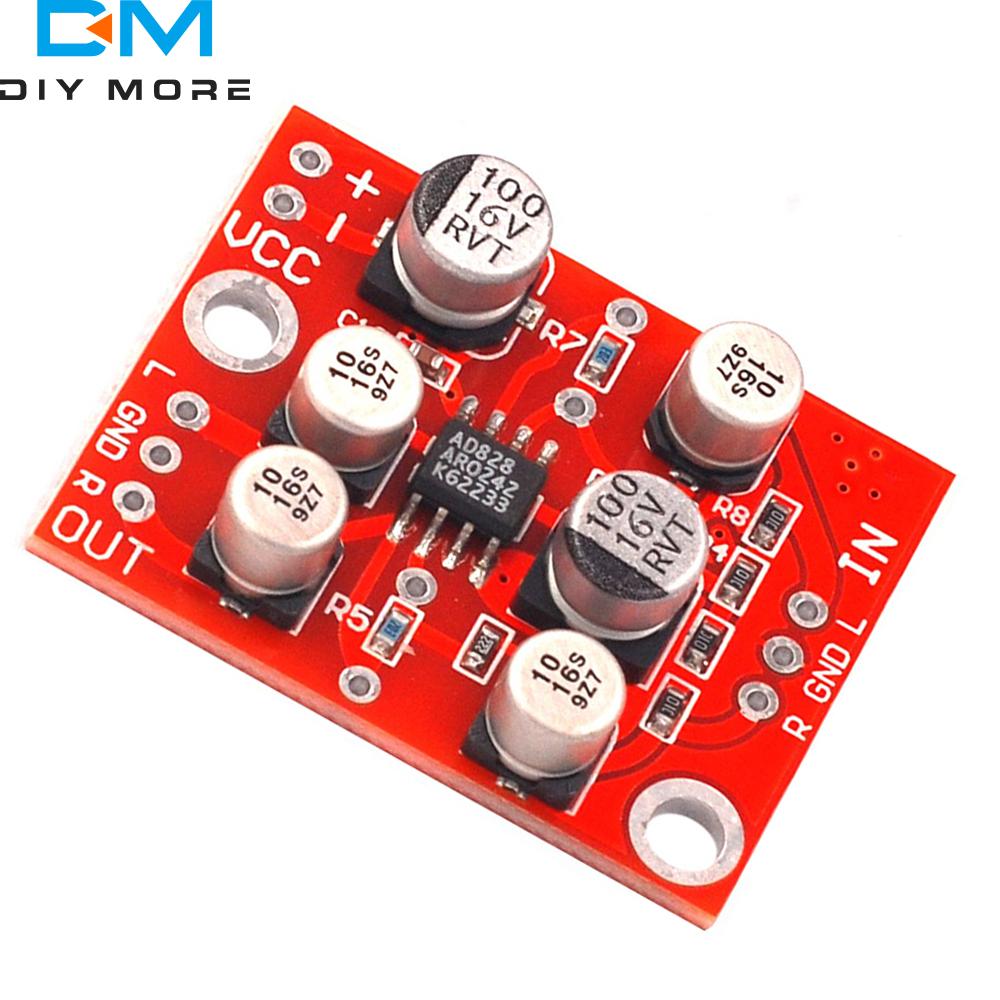 DC3.7V-15V AD828 Stereo Preamp Power Amplifier Board Microphone Pre-amplifier Board
