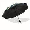 1pc Skull Cityscape Auto Open/close, All-Season Portable Folding Umbrella for Women & Men, Travel, Everyday, Formal Events - Compact Luxury Parasol, O
