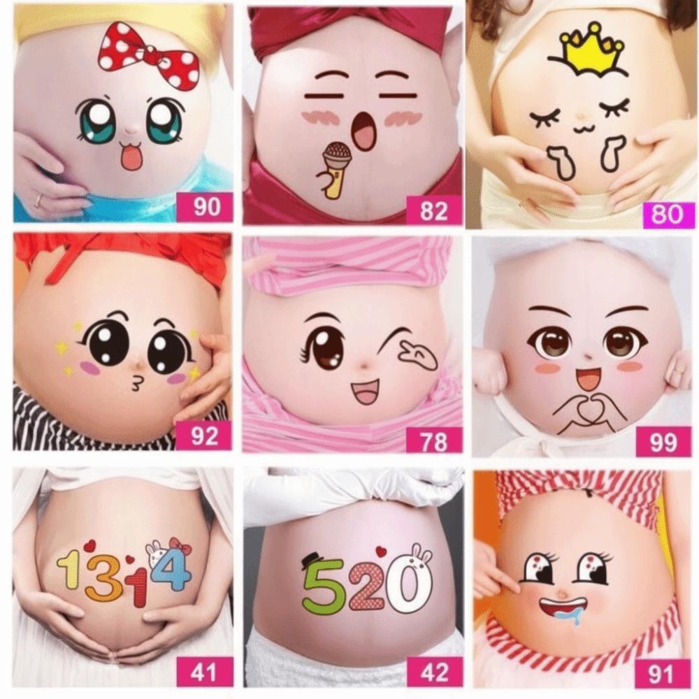 9PCS/Set Peel and Stick Pregnancy Belly Stickers Baby Bump Stickers Pregnancy Photoshoots
