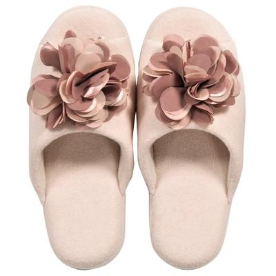 Senko Comfort Slippers with Floral Cotton Arched Cup Relaxed 91897 S.D.S. Motif, Pink, Approx. 25.5cm, Fabric, Sole, Shape, Fit,