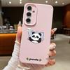 Cute Panda Print Case For Samsung S26 S25 Ultra S24 S23 S22 S21 FE A15 A35 A55 A16 A36 A56 A17 A18 A37 A57 5G Leather Texture Soft Cover