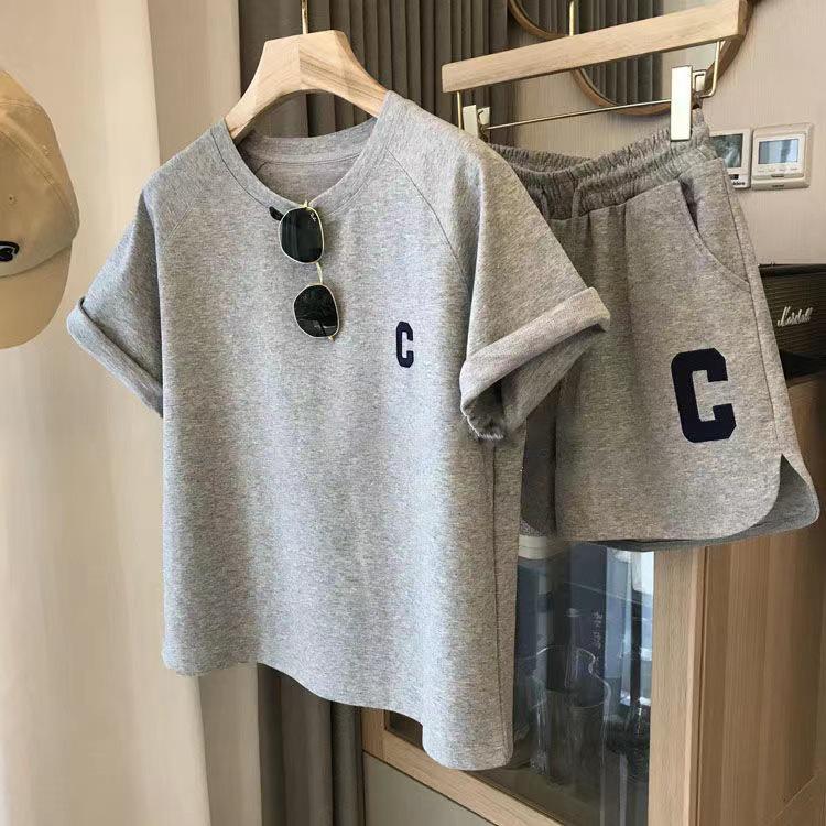 Women's Summer Casual Sports Two-Piece Set: Stylish Short Sleeve Top and Shorts