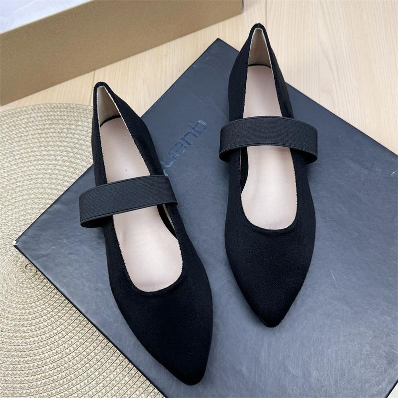 Fashion Flat Shoes for Women 2025 Spring and Autumn Ballet New French Pointed Shallow Mary Jane Shoes Large Size Women's Shoes 42 43 44