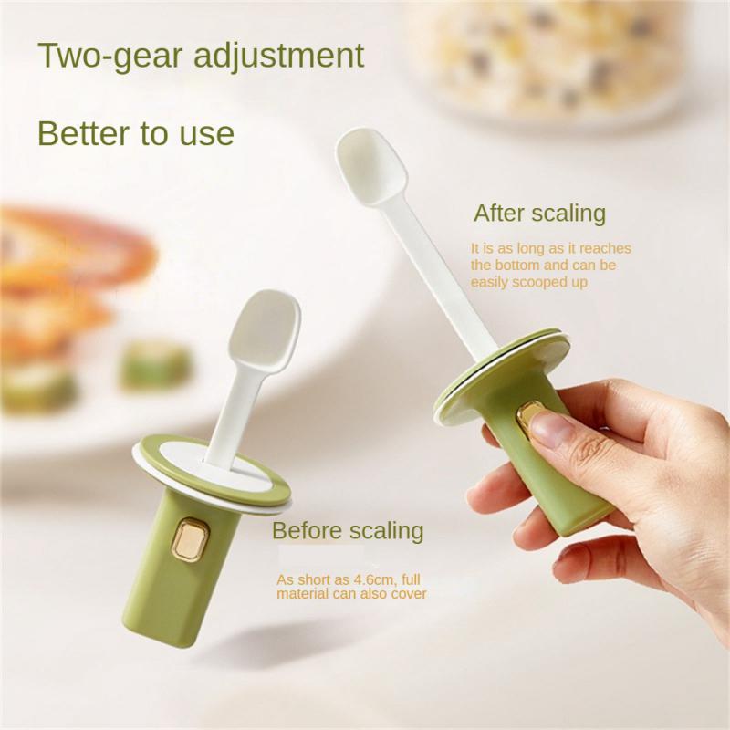 Seasoning Box Telescopic Seasoning Jar Spoon Lid Sealed Salt Jar Seasoning Household Seasoning Bottle Kitchen Accessories