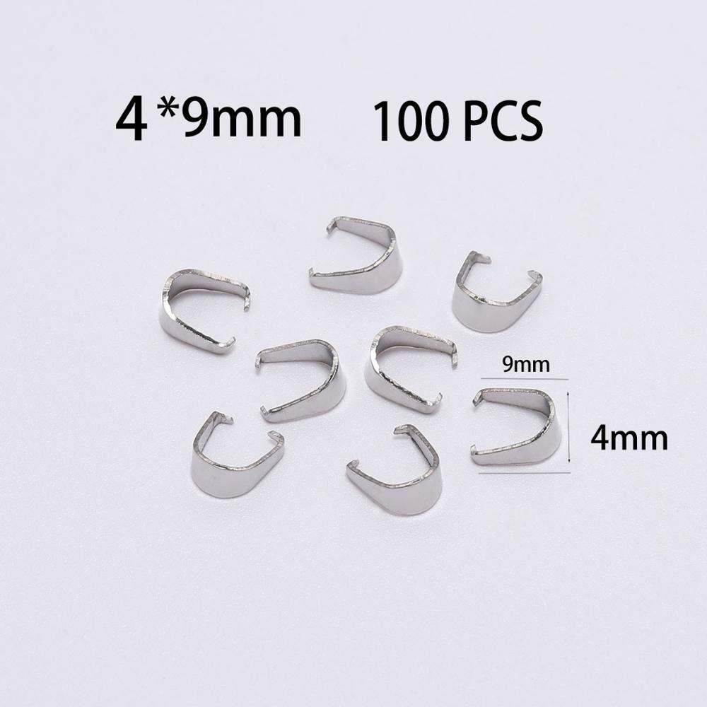 50-100Pcs Stainless Steel Pendant Clasps Hook Clips Bails Bail Bead Necklace Pendants Connectors For Jewelry Making Findings DIY