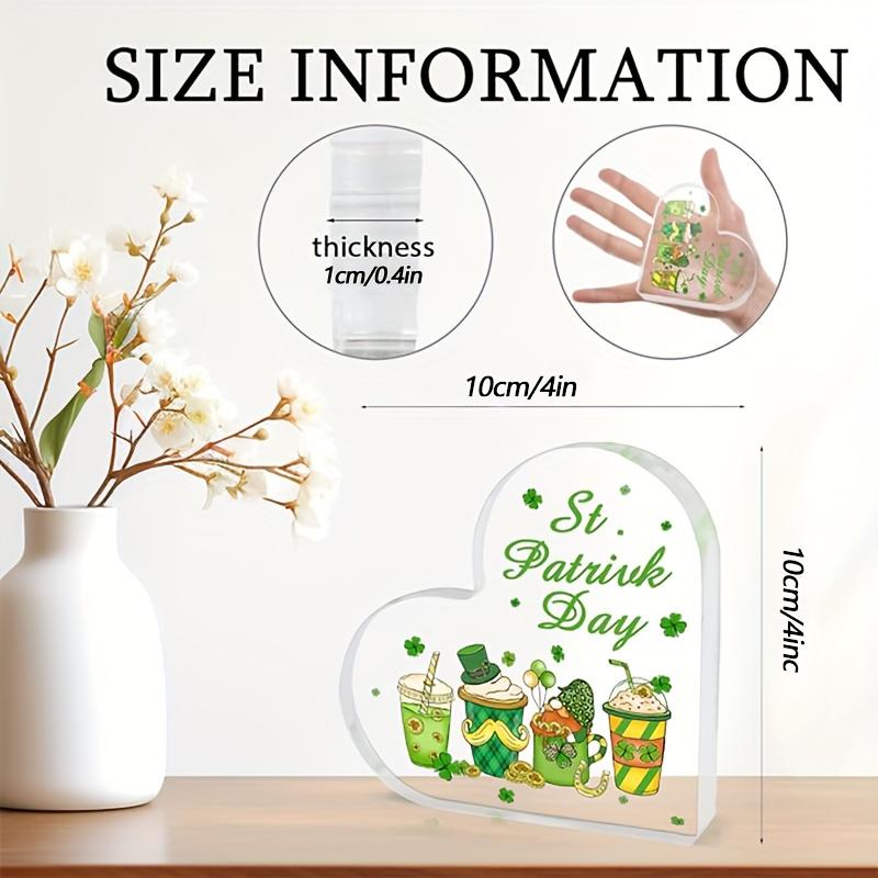 Vintage Acrylic Sign, St. Patrick's Day Gifts and Decorations for Tables, Desks, Shelves, Fireplaces In Living Room & Bedroom -Happy St. Patrick's Day