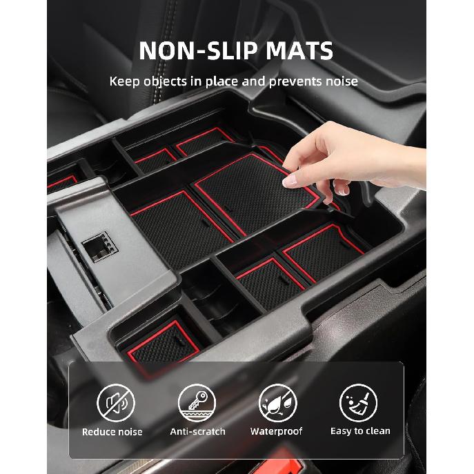 Center Console Organizer for 5th Gen 2026 2025- Ram 1500 2500 3500(Full Console w/Bucket Seats Only), ABS Storage Box, Middle Console Tray Organizer,