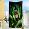 Green Forest J?germeister Cozy Beach Towel Comfortable Comfortable for Surfing, Swimming Vibrant Pattern Wedding Party Gift