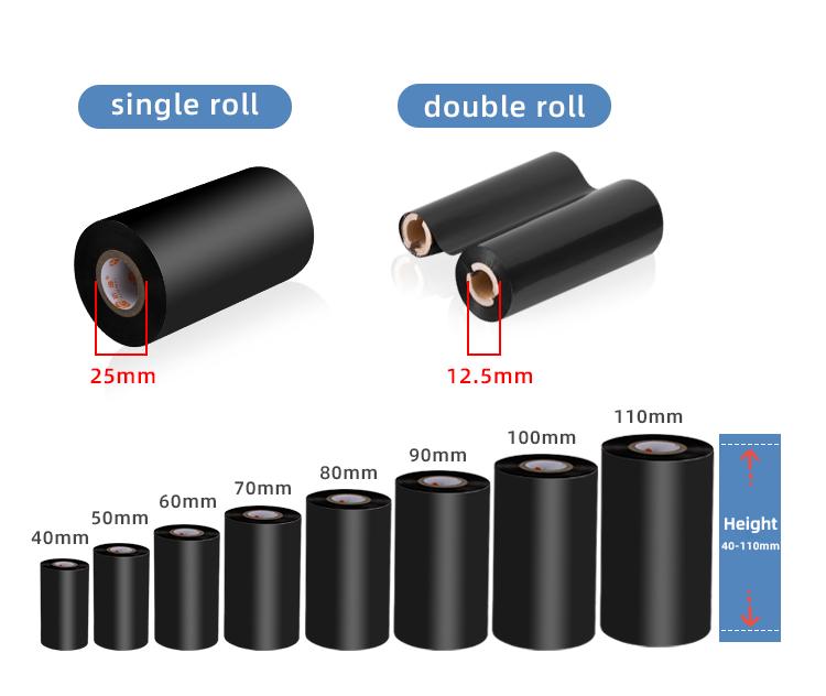 LTLL Custom 40mm High Quality Thermal Transfer Resin Ribbon 40x300m for Flat Head Label Printers Compatible OKI Zebra