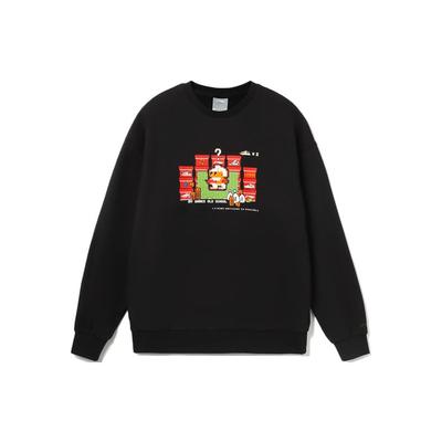 Li Ning Mikina s kapucňou z hrejivého flísu s potlačou Pixel Fun Unisex Mikiny Čierna AWDRD72-2