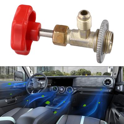 Bottle Opener Dispensing Valve Repair Tool For R134a For R134a A/C Metal+Plastic Red+Gold 1/4 SAE Long-Lasting