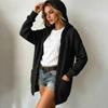 Women's Casual Hooded Cable Knit Cardigan with Pockets, Color Loose Fit