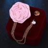 Korean Fashion Fabric Rose Men Tassel Ribbon Flower Lapel Pin Suit Brooches Brooch Pin