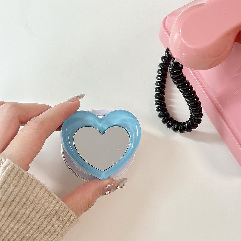 Simple Wind Love Mirror Lazy Ring Portable Mobile Phone Magnetic Suction Airbag Bracket Retractable Desktop Watching Drama