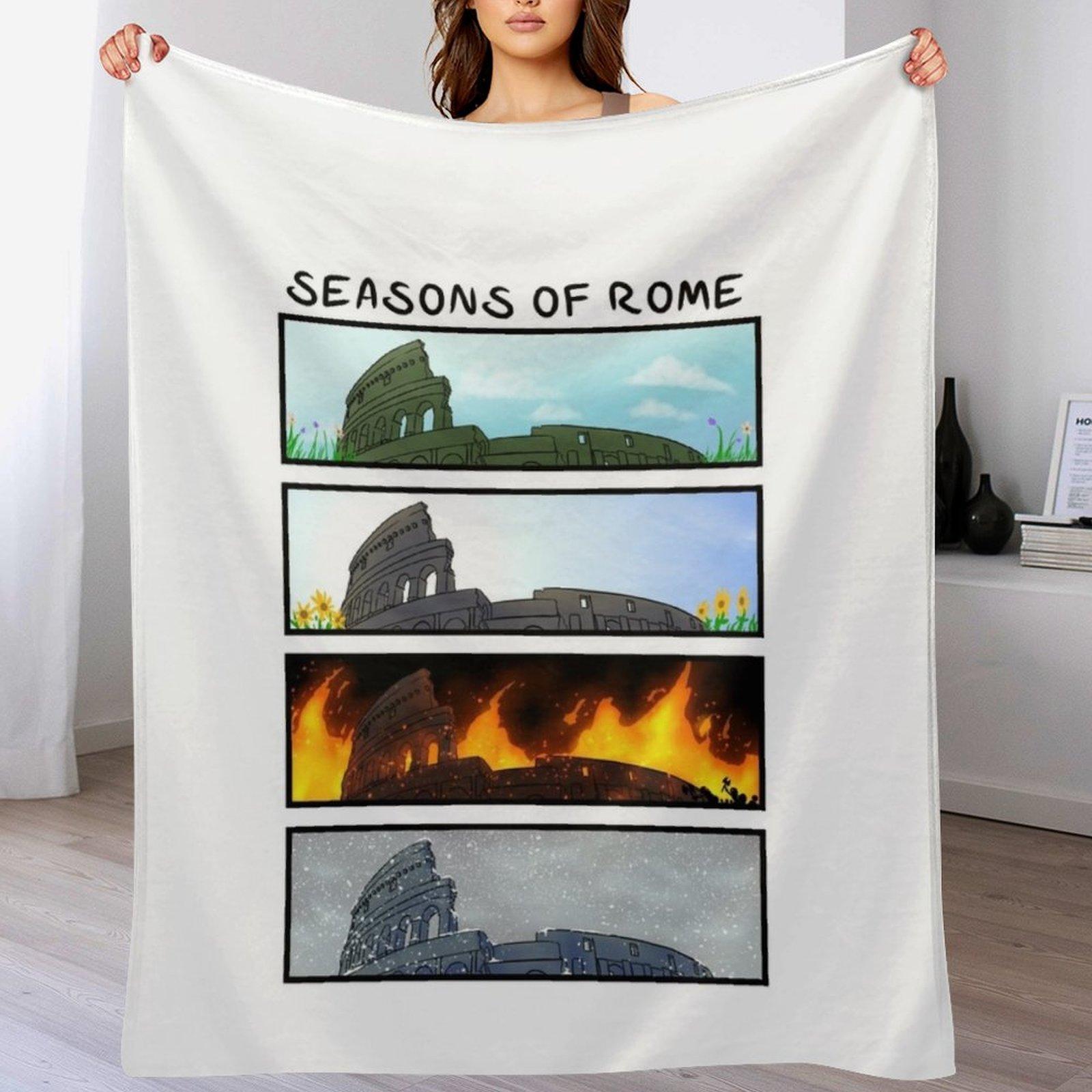 

Seasons of Rome Throw Blanket Travel Size Cozy Blanket for Plane Train 102x76cm(40x30in)