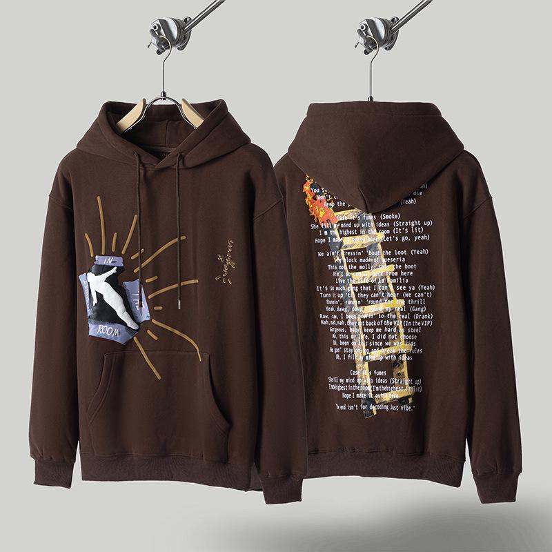 Travis Scott Inverted Hook Fleece Hoodie & Lässige Hose für Herren/Damen