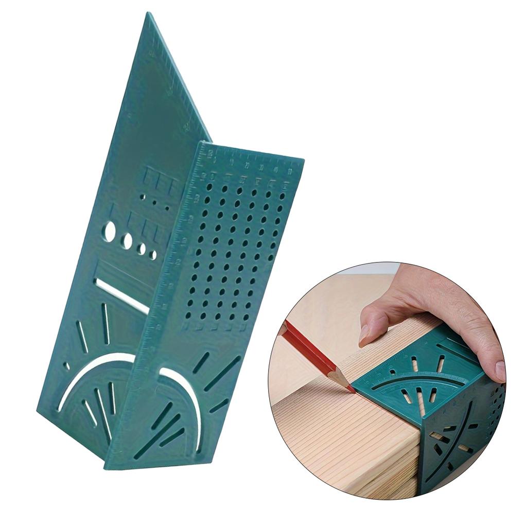 1pc Woodworking 3D Mitre Angle Measuring Tools, Multi-Functional 90 Degree Line Ruler, Perforated Positioning Ruler,Measure Tool