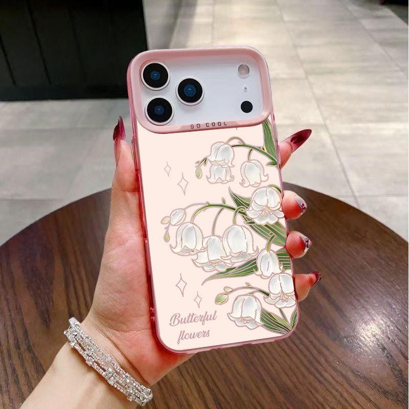 Tulpen iPhone 17 Hülle für Apples 16 Pro Max/15 Pro/13, Silberne Hülle für Mädchen, Passt für iPhone 14