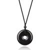 Koai Obsidian Donut Amulet Unisex Necklace,