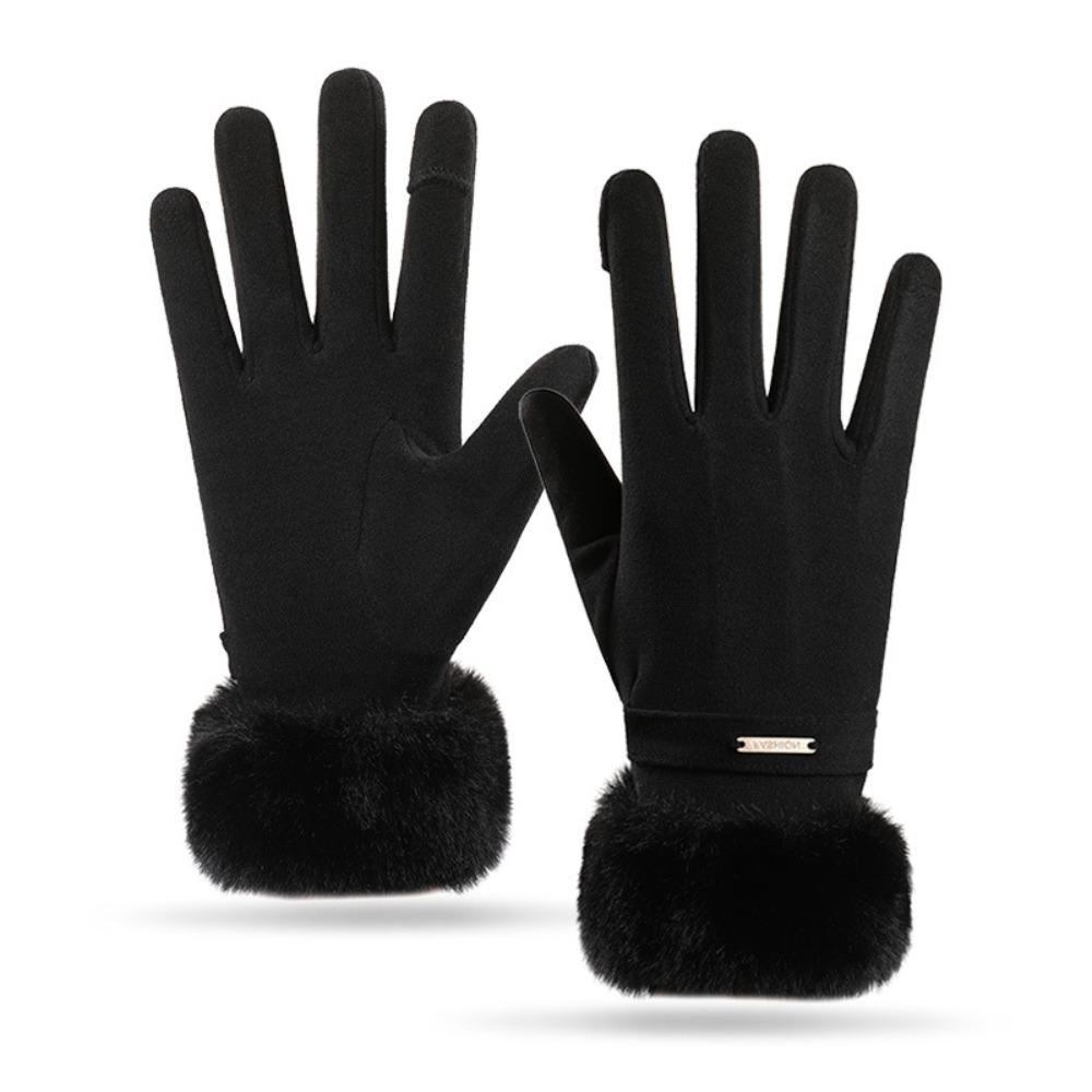 Velvet Winter Gloves Thick Women Mittens Skiing Plush Gloves  Outdoor