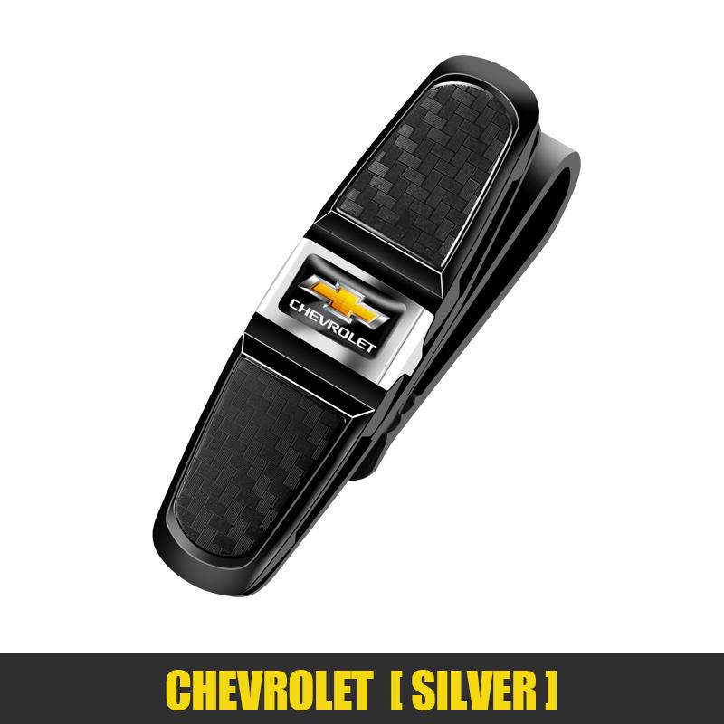 

Car Sun Visor Clip 360 Rotation Sunglasses Ticket Card Clamp For Chevrolet Equinox Trailblazer Bolt Spark Tahoe Z71 Aveo Impala