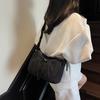 Nylon soft waxy shoulder bag new drawstring versatile pleated large-capacity underarm bag girl lazy hot-selling handbag