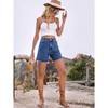 Pantaloncini di Jeans Larghi a Vita Alta da Donna, Pantaloncini Jeans alla Moda Casual Slim Fit per l'Uso Quotidiano delle Signore