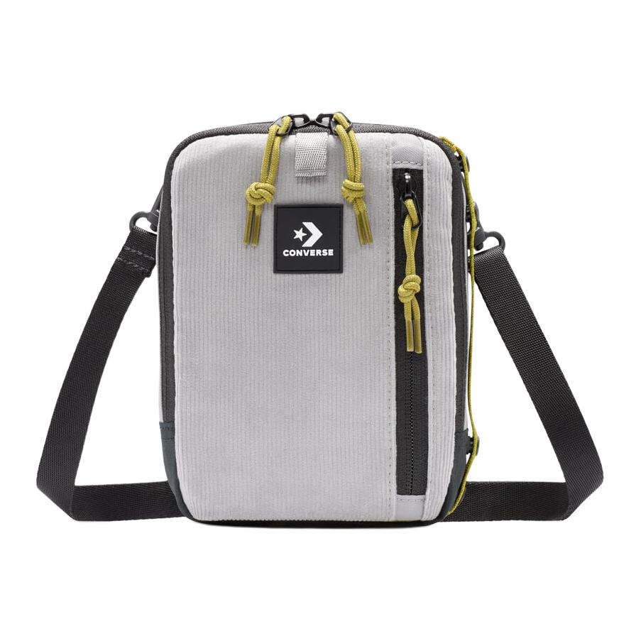 Converse Men's Gray/Black Corduroy Shoulder Bag, Crossbody Bag Unisex & 10027006-A01