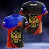 Russian Flag Printing Men's New Short-sleeved O-neck Shirt Men's T-shirt Sports Cool Oversized Clothing