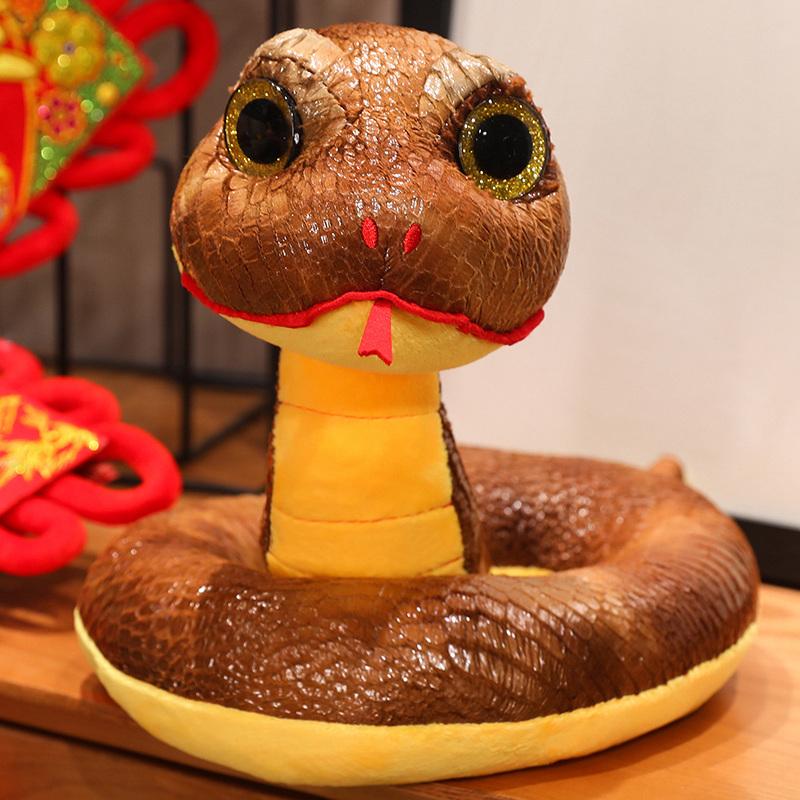 Chinese New Year Zodiac Snake Plush Doll Fun Colorful Boa Constrictor Reptile Plush Toy Home Decor Gift for Girl Boy