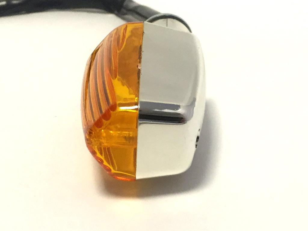(nakira) Set of 4 Custom Turn Signals, Clear Lens, General Purpose Turn Signals (Yellow/Plated)
