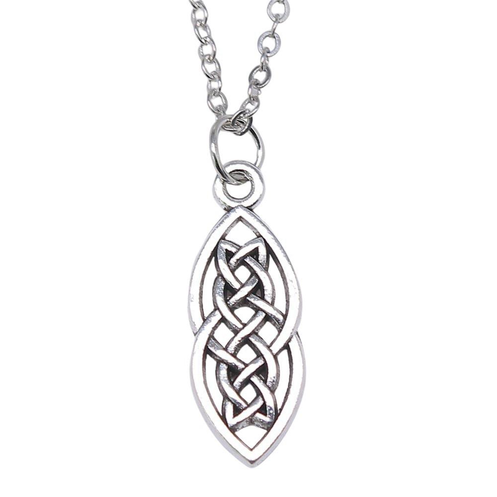 Knot Pendant Necklace Talisman Amulet Celtic Occult Protection Jewelry 40cm Short Chain