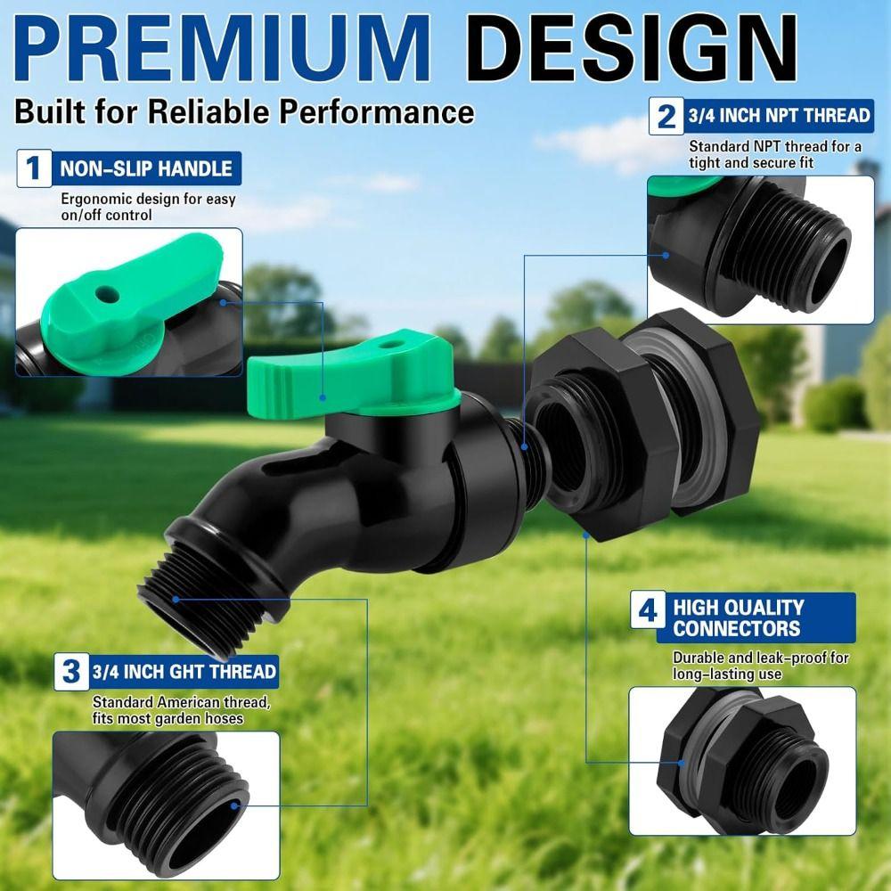 Downspout Collector Rain Barrel Spigot 3/4 GHT Thread Rain Barrel Kit  Outdoor Garden