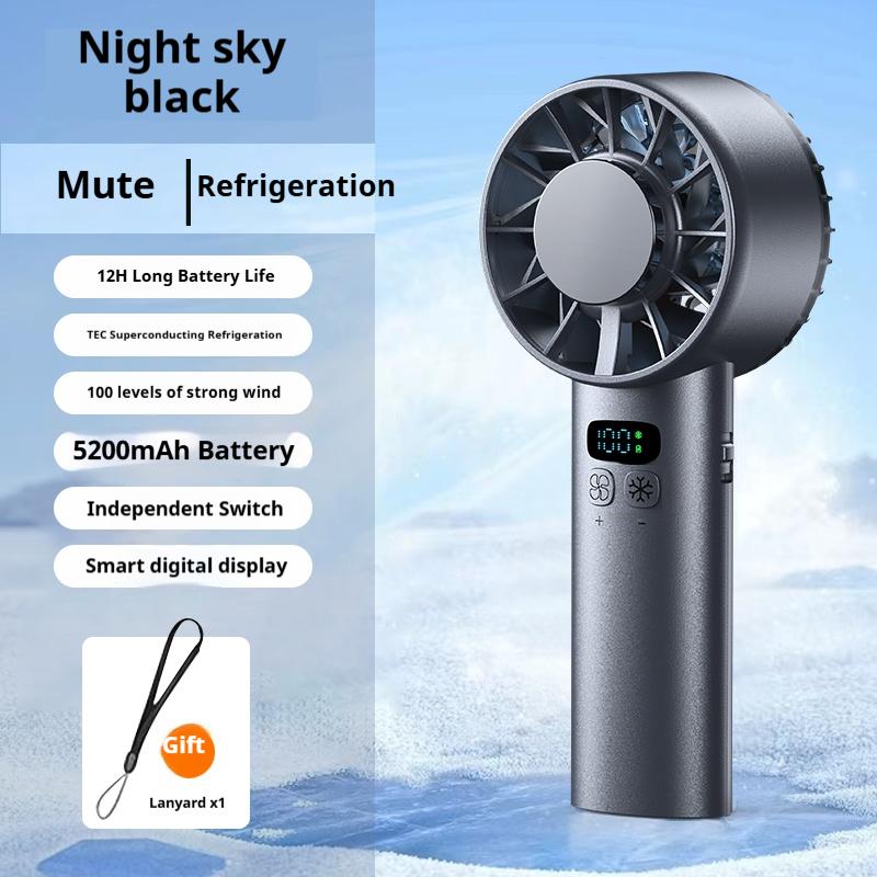 

HOMEFISH Ice compress high-speed cooling fan handheld fans USB Rechargeable portable LED Digital Display Travel Camping Outdoor чёрный