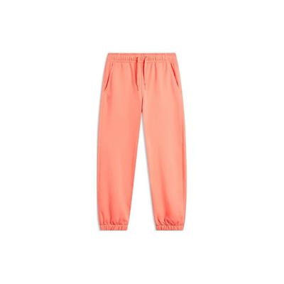 Li Ning China Color Series Solid Color Tapered Loose Knit Sports Pants Men Bottoms Dawn-Orange AKLU023-7