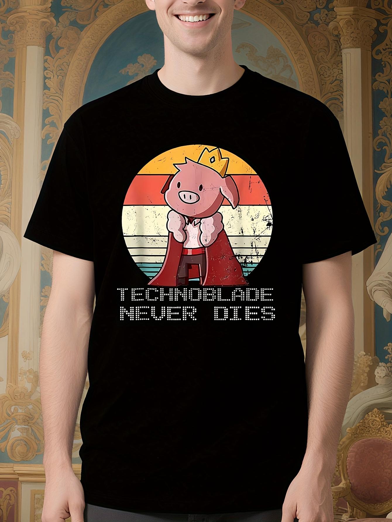 Funny Technoblade Never Dies Retro Gaming Tee - Black Shi... XXXXL