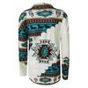 Ladies Casual Ethnic Print Fashion Large Size  V-neck Zipper Long-sleeved Blouse