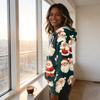 Women's Long Sleeve Christmas Print Pullover Hoodie with