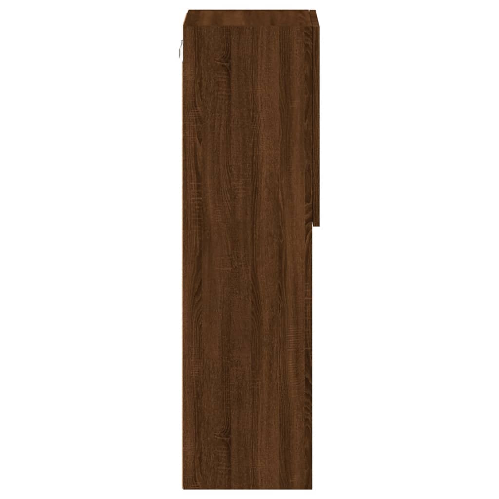 TV Cabinet with LED Lights Brown Oak Effect 12 x 12 x 40.2 in (L x W x H)
